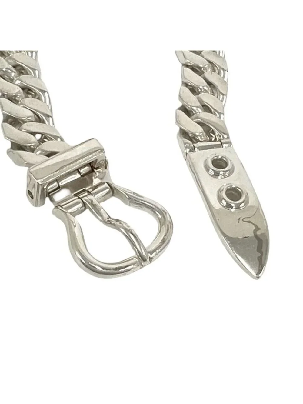 Hermes Vintage Boucles Sellier MM Bracelet 925 Sterling Silver